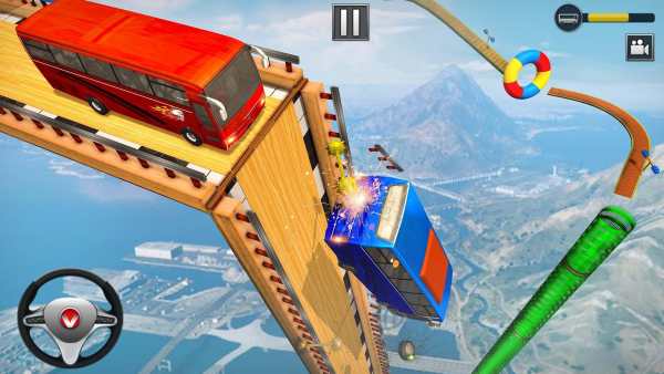 Police Mega Ramp Bus Stunts : Impossible Tracks 3D screenshot 1