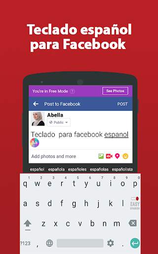 Spanish keyboard- Easy Spanish English Typing screenshot 2