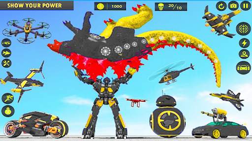 Dino Robot Car Transform Games screenshot 7