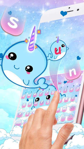 Youthful Unicorn whale Keyboard Theme screenshot 2