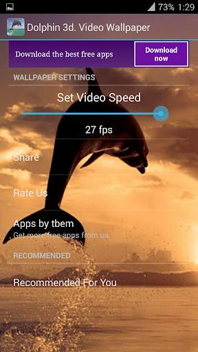 Dolphin 3d. Video Wallpaper स्क्रीनशॉट 6