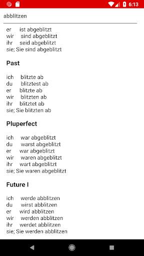 German Verbs conjugation offline (English version) screenshot 3