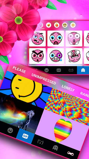 Bright Pink Floral Keyboard Background screenshot 4