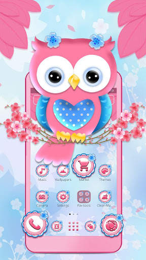 Cute Pink Owl Theme screenshot 6