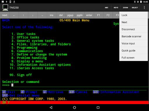 Mocha TN5250 LITE screenshot 8