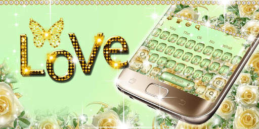Beautiful Rose Diamond Butterfly Keyboard Theme screenshot 6
