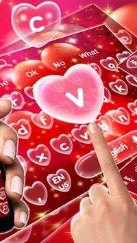 Red Love Heart Keyboard Theme 2 تصوير الشاشة