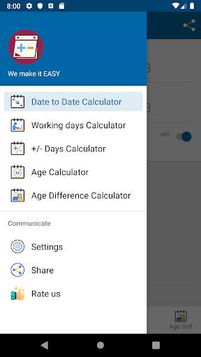 Date Calculator 1 تصوير الشاشة