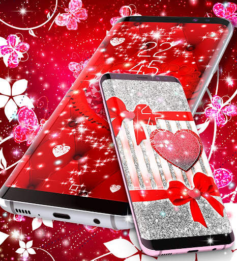Red glitter live wallpaper screenshot 3
