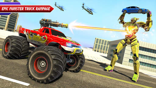 Monster Truck Robot Wars Games Rhino Robot Game screenshot 6