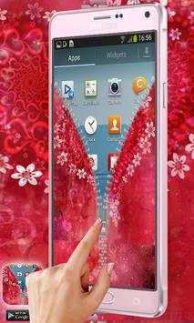Love Heart Flowers Zipper Lock screenshot 5
