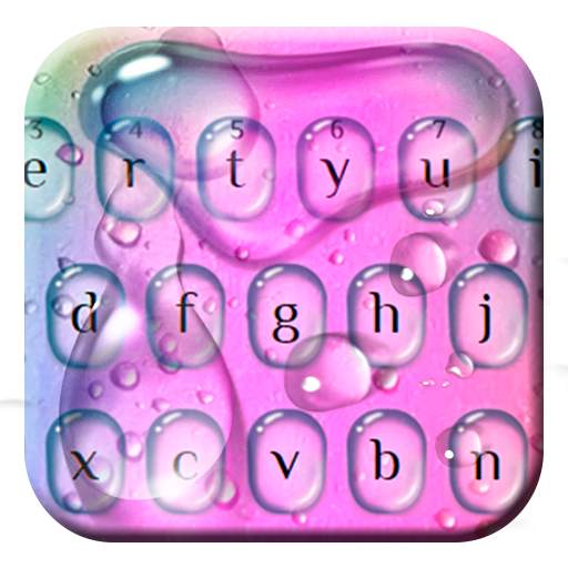 Colorful Water Drops Keyboard 10001005