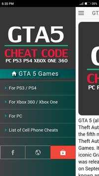 Cheat code for GTA 5 | GRAND THEFT AUTO V Games screenshot 2