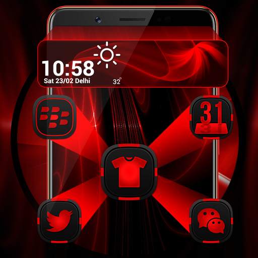 Dark Red Launcher Theme 4.1