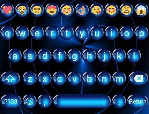 Spheres Blue Emoji Keyboard screenshot 5