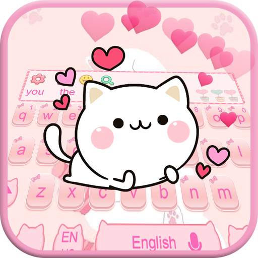 Cute Pink Kitty Keyboard 10001006