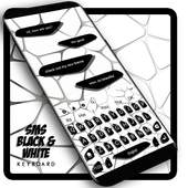Sms Black and White keyboard Theme 10001005