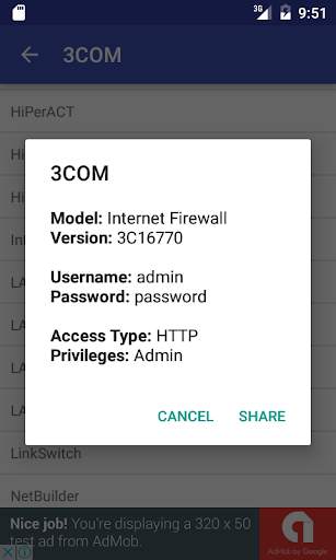 WiFi Router Default Password Finder screenshot 1