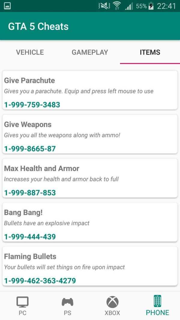 Cheats for GTA 5 screenshot 4