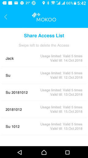 Mokoo smart lock app screenshot 4