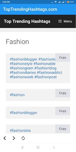 Trending Hashtags for Instagram & Twitter - 2021 screenshot 4