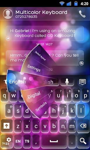 GO Keyboard Multicolor Theme screenshot 2