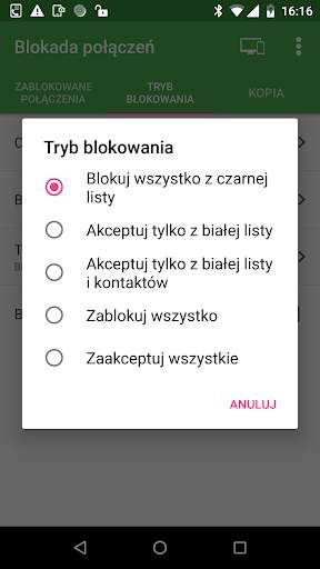 Blokada połączeń & Utworzyć kopię zapasową screenshot 4