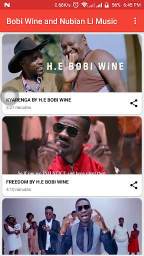 Bobi Wine and Nubian Li Music App screenshot 1