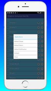 Ringtone Announcer Hero ML screenshot 5