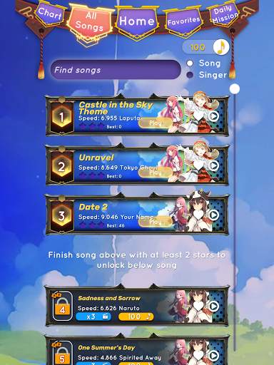 Anime Piano Magic Tiles - SAO Ghoul Boku Titan screenshot 10