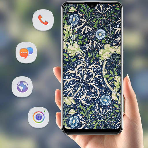 Abstract Tiled pattern flower theme screenshot 1