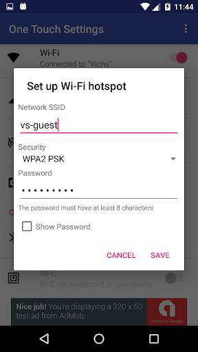 One Touch Settings screenshot 2