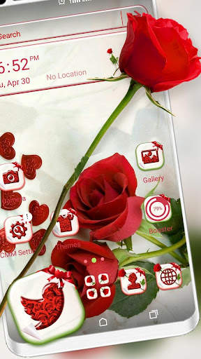 Red Rose Launcher Theme screenshot 1