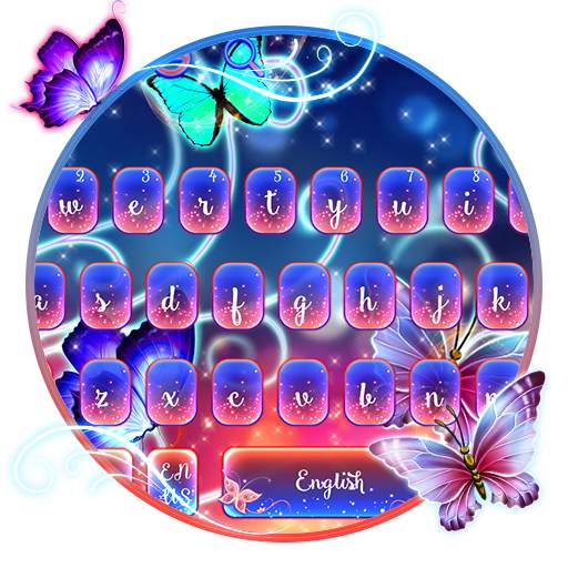 Neon Butterfly Keyboard 10001002