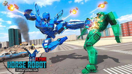 Flying Horse Robot: Muscle Car transform Game screenshot 6