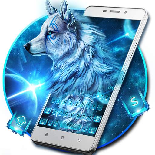 Blue Wolf Keyboard Theme 10001001