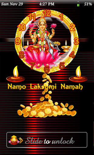 Mata Lakshmi Clock Lockscreen - Live Wallpaper screenshot 3