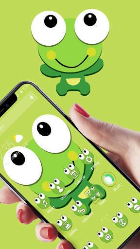 Big Eyes Cute Cartoon Frog Theme 5 تصوير الشاشة