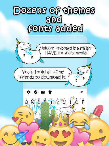 Star White Unicorn Keyboard Theme for Girls screenshot 2