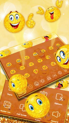 Golden Glitter Emoji Keyboard screenshot 3
