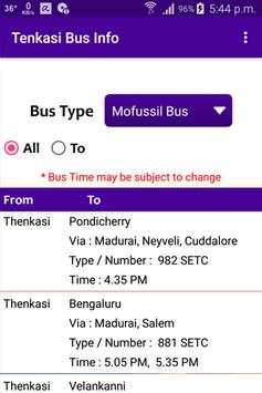 Tenkasi Bus Info screenshot 4