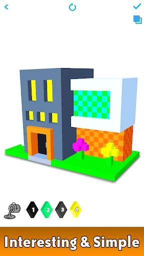 Modern Houses 3D Color by Number - Voxel Colouring screenshot 2