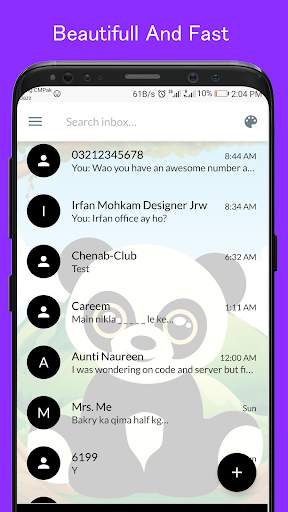 Cute Panda SMS Dual Theme screenshot 4