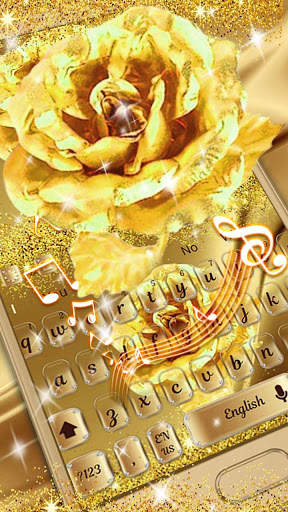 3D Golden Rose Keyboard screenshot 3