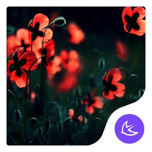 Red Flower-APUS Launcher theme 568.0.1001