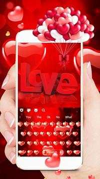 Red Love Keyboard Theme screenshot 2