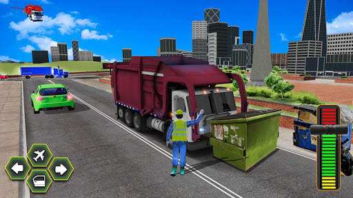 City Flying Garbage Truck driving simulator Game screenshot 3