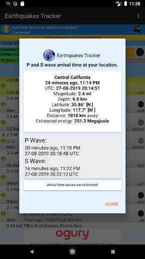 Earthquakes Tracker скриншот 7