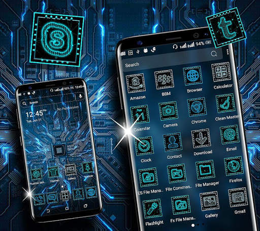 Hi-tech Circuit Launcher Theme screenshot 2