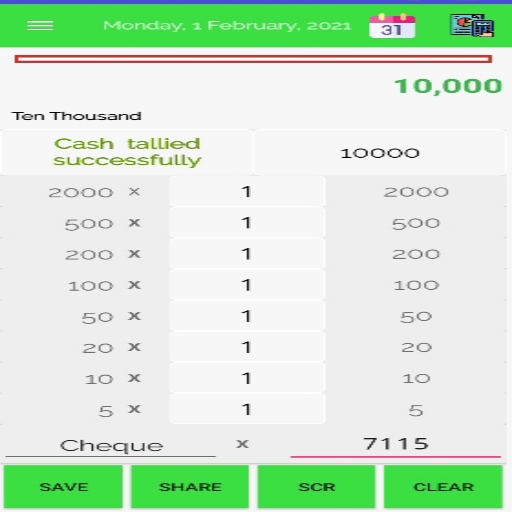 Cash Calculator Lite ( Indian Denomination ) icon